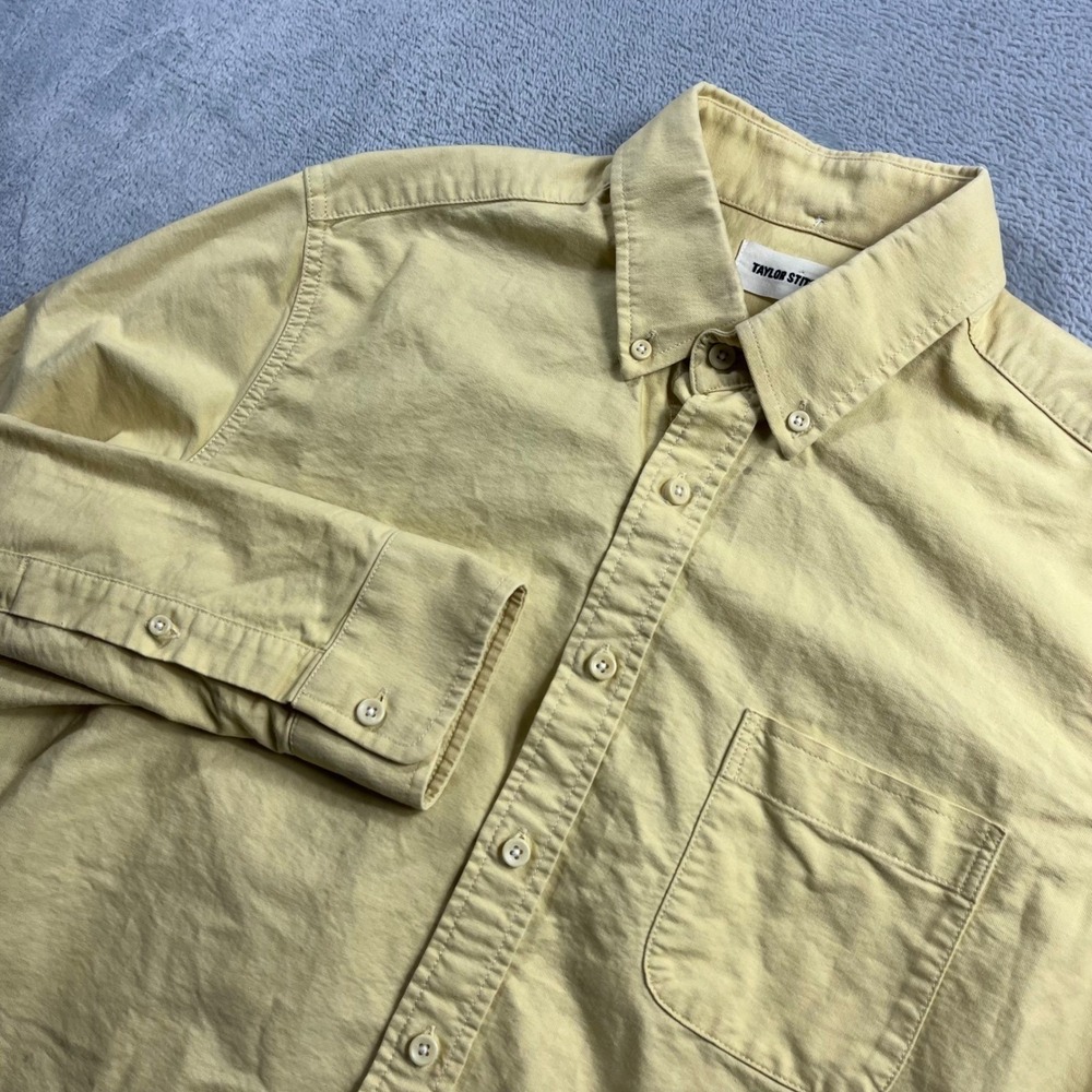 Taylor Stitch The Jack Shirt Mens 40 Medium Yellow Organic Cotton Button Down